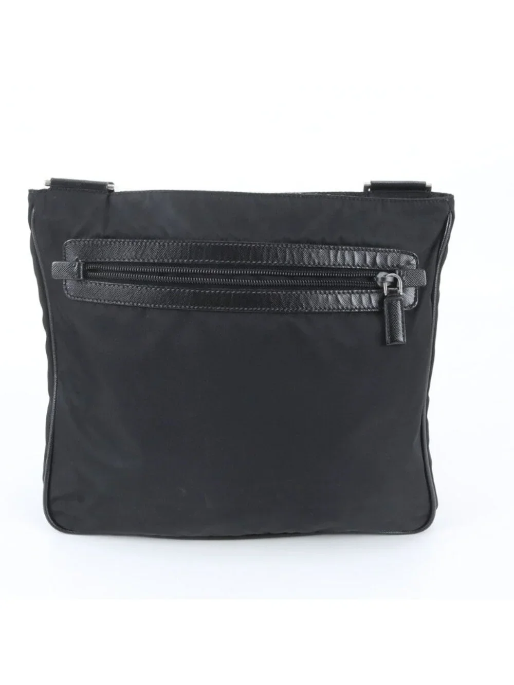 Prada Tessuto Nylon Triangle Logo Leather Shoulder Bag Crossbody Messenger